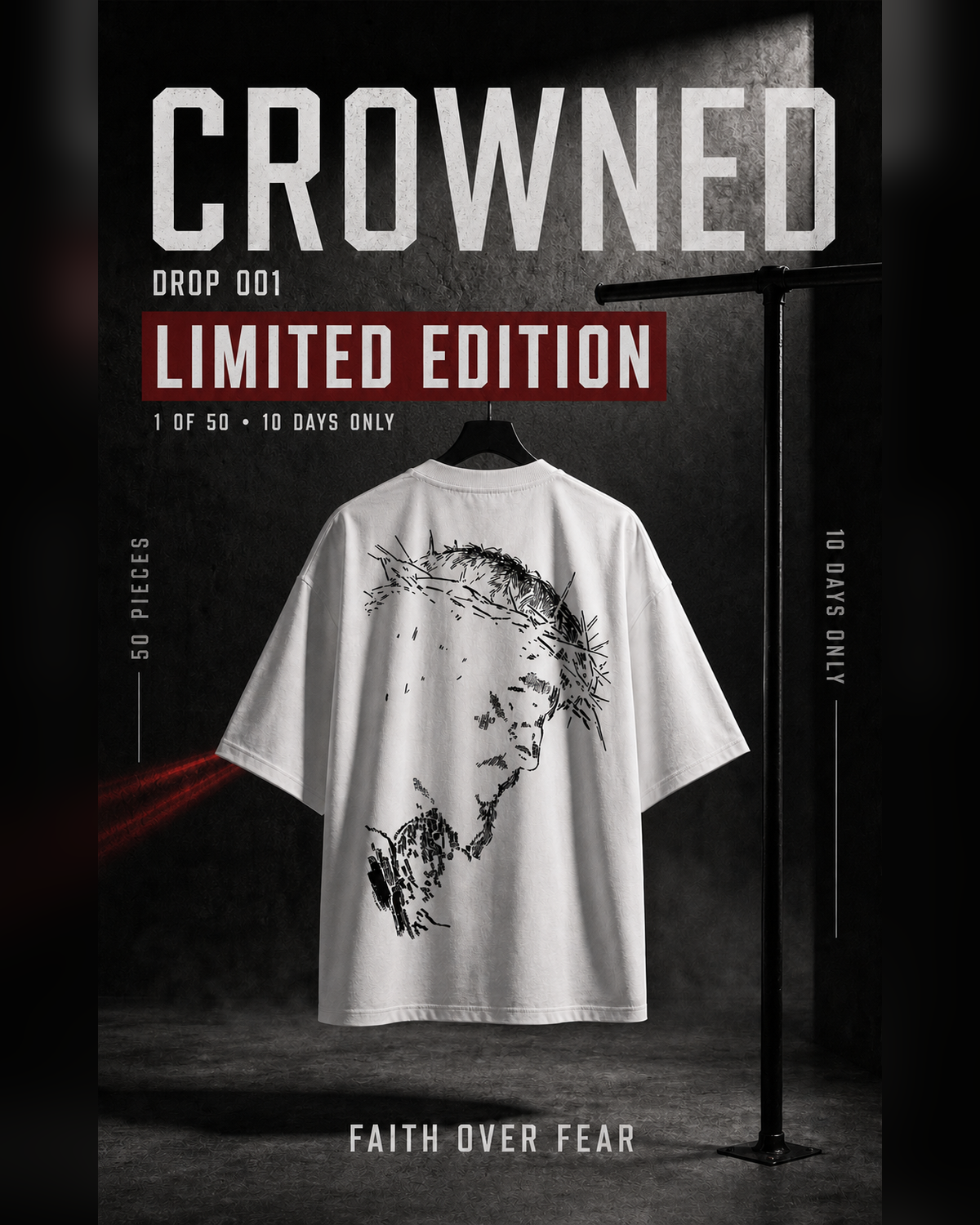 CROWNED / DROP 001 — Limited Edition launch poster