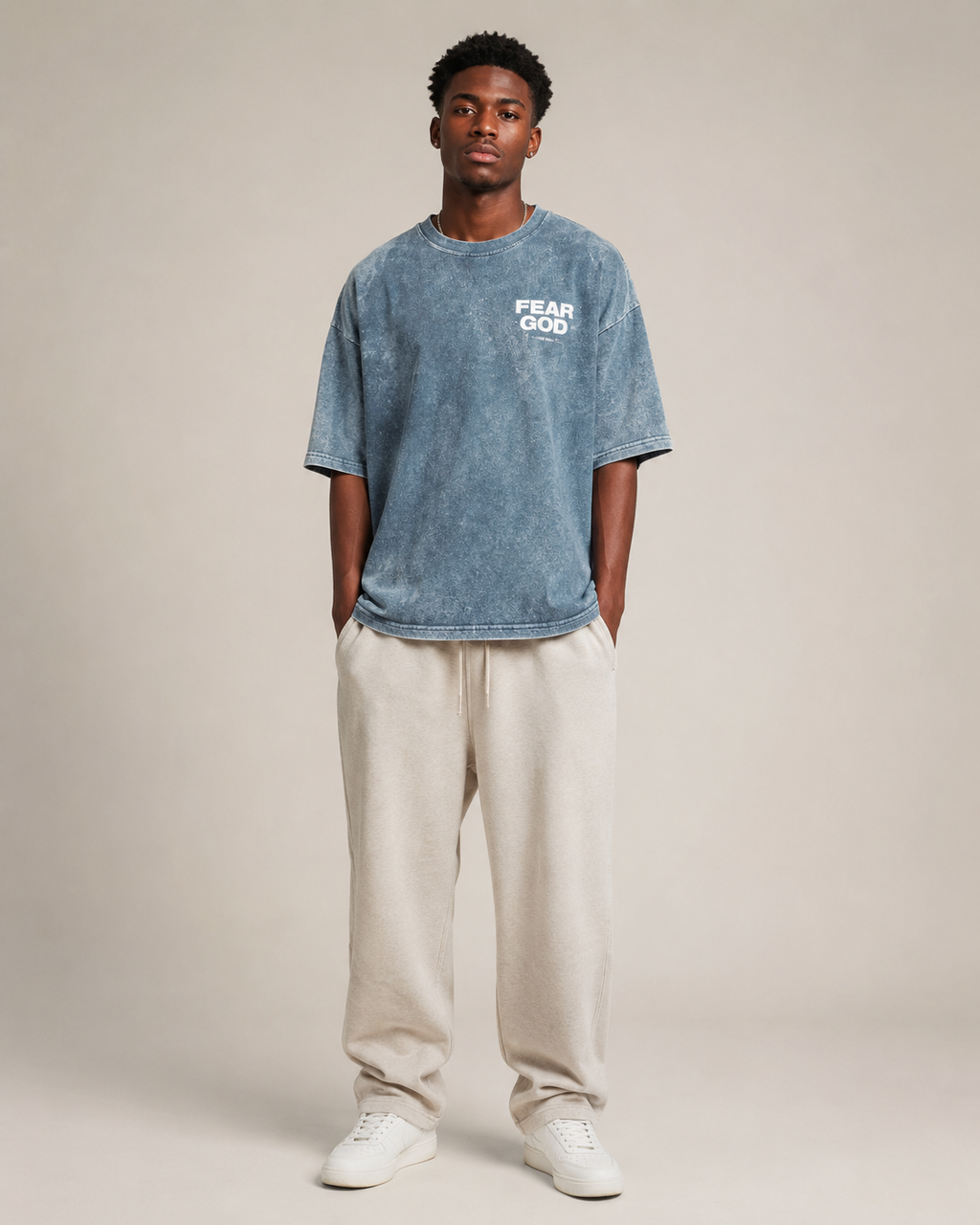 Fear God Tee Blue Front