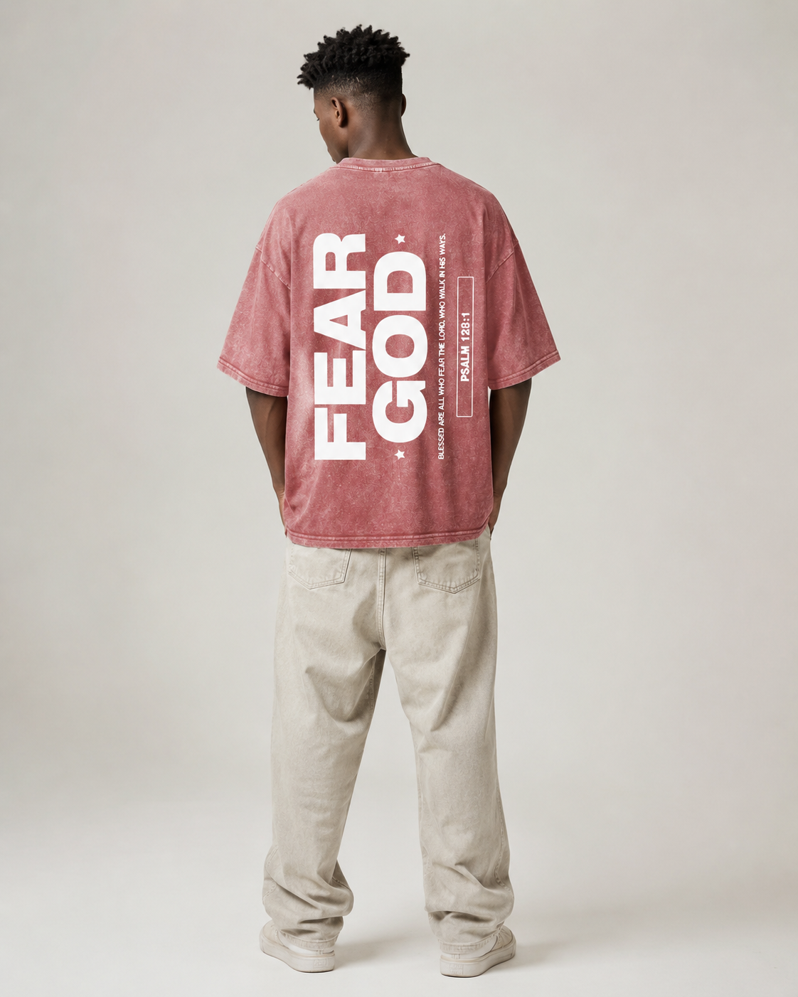 Fear God Tee Pink Back