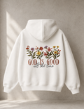 God is Good Floral Hoodie, back print