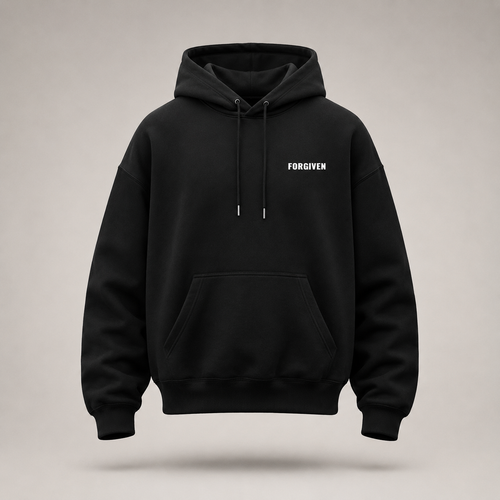 Forgiven Hoodie Black Front