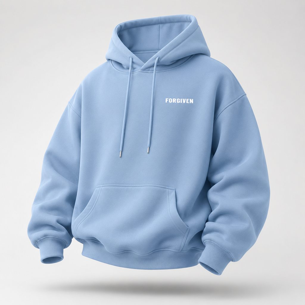 Forgiven Hoodie Blue Front