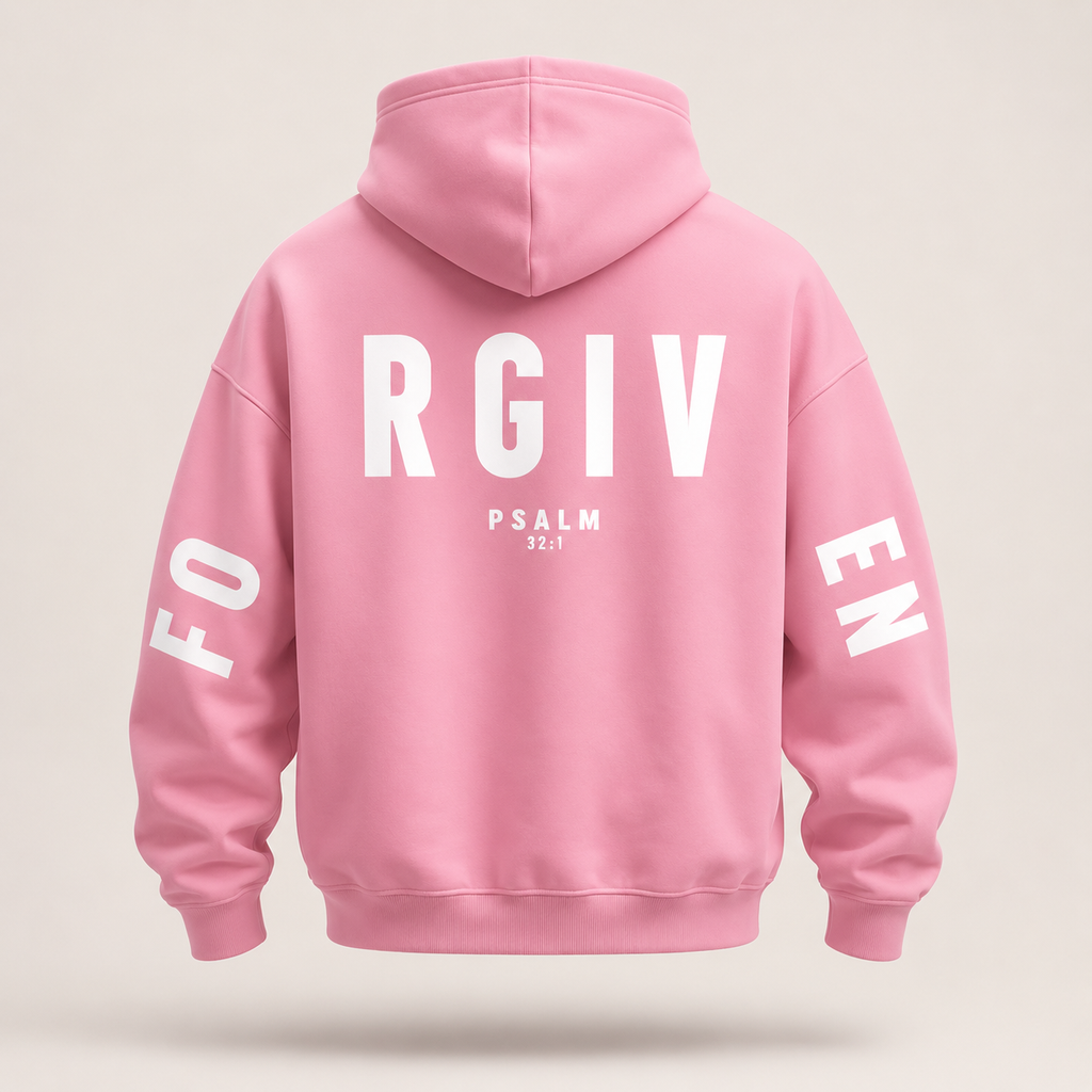 Forgiven Hoodie Pink Back
