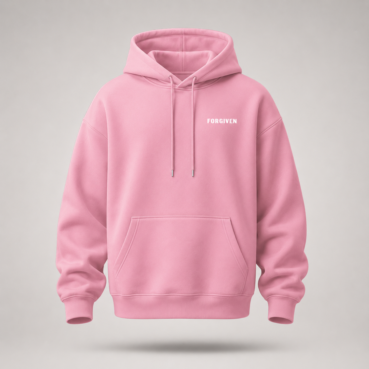 Forgiven Hoodie Pink Front