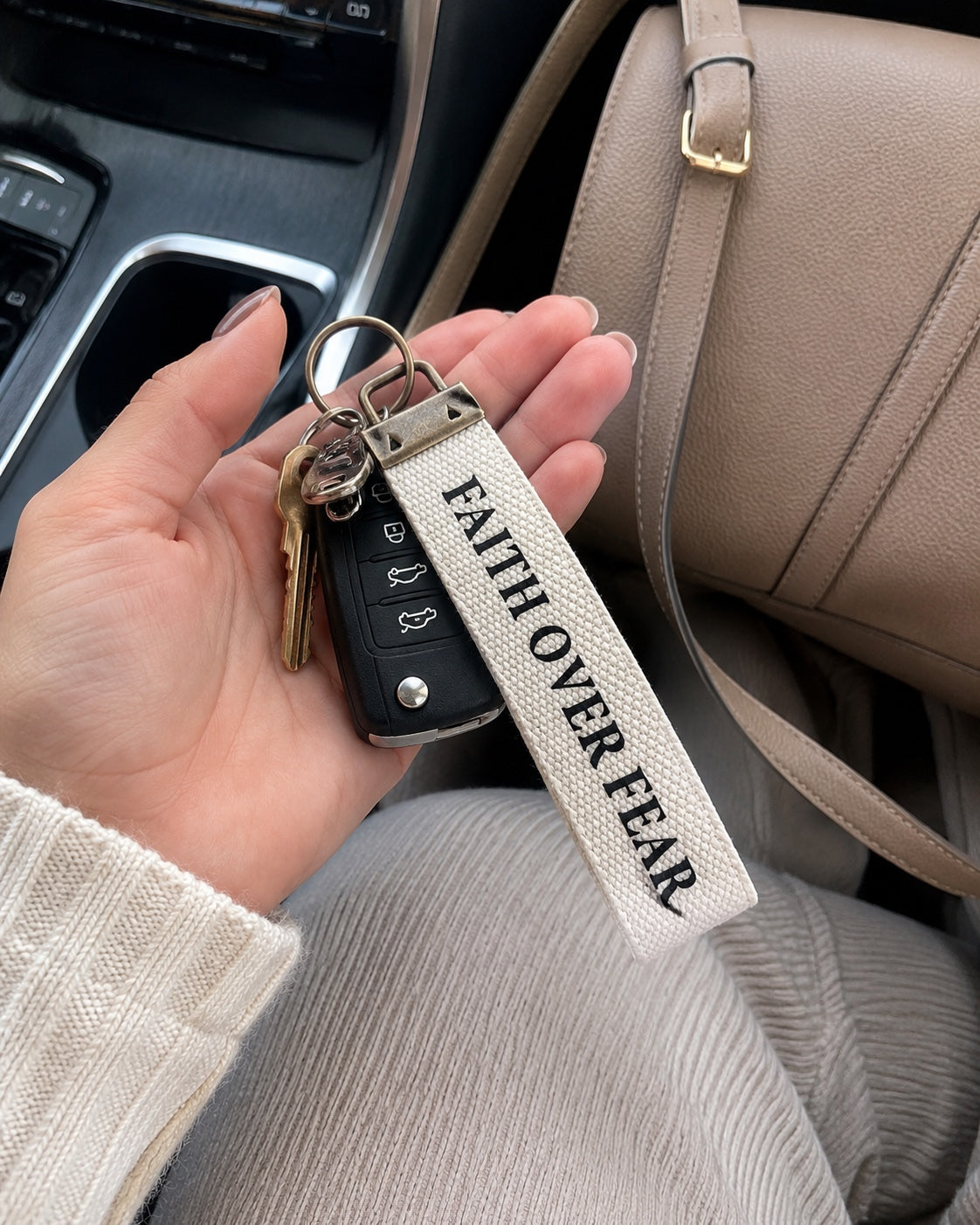 Faith Over Fear Keychain